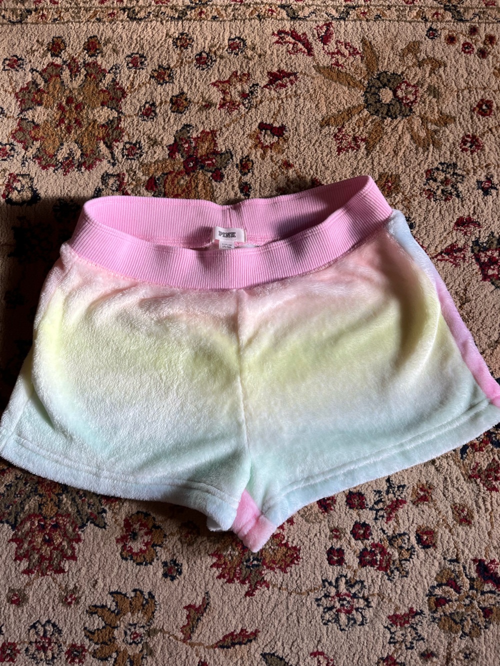 PINK Victoria's Secret Ribbed Pink Waistband Plush Shorts